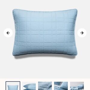 Brooklinen Lightweight Quilted Cotton Pillow Shams - king size, color surf